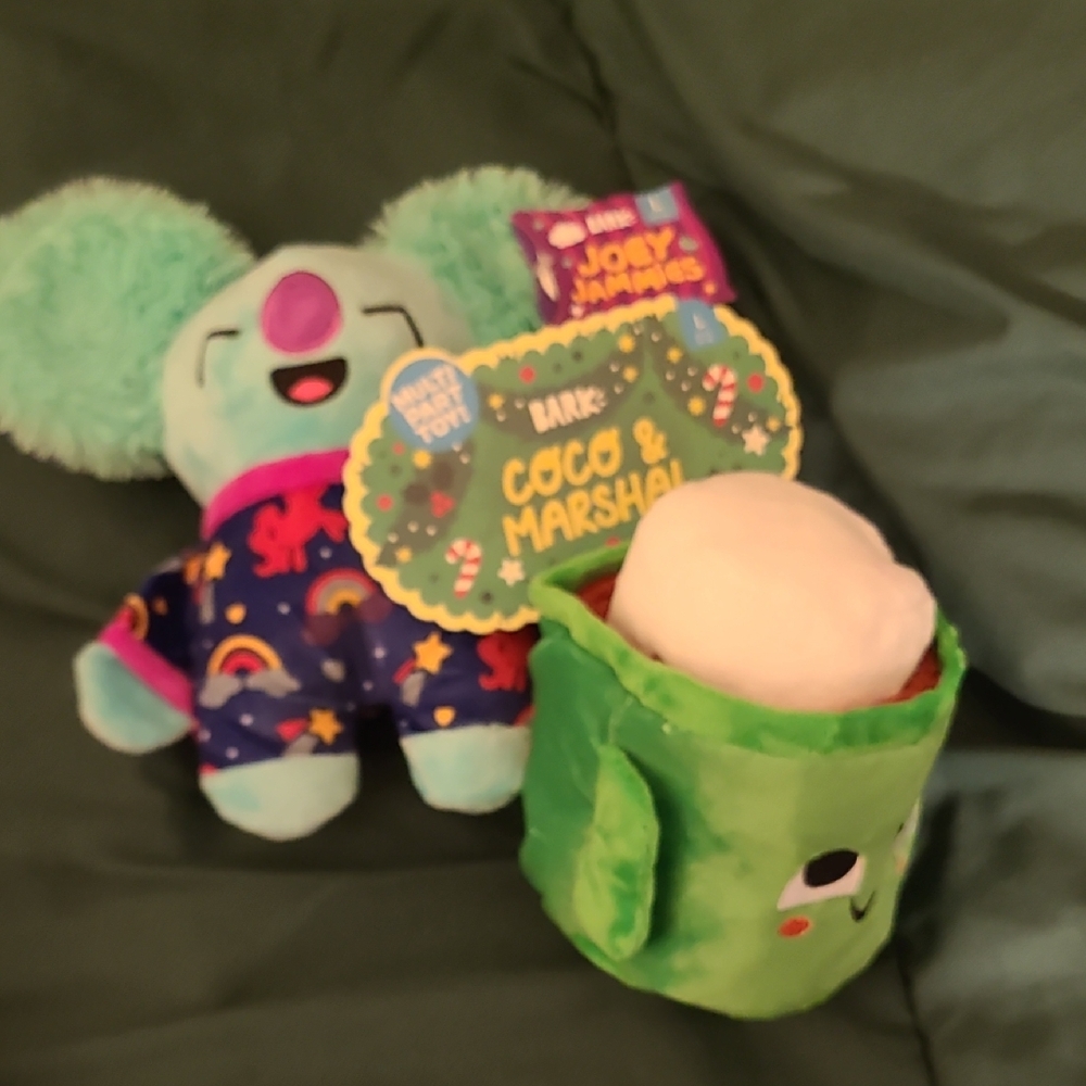 Lark Coco & Marshall Plush Dog Toy - Teal and Green